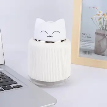 

300ML Cat Ultrasonic Air Humidifier Lamp USB Mist Mistorizer Household LED Night Light