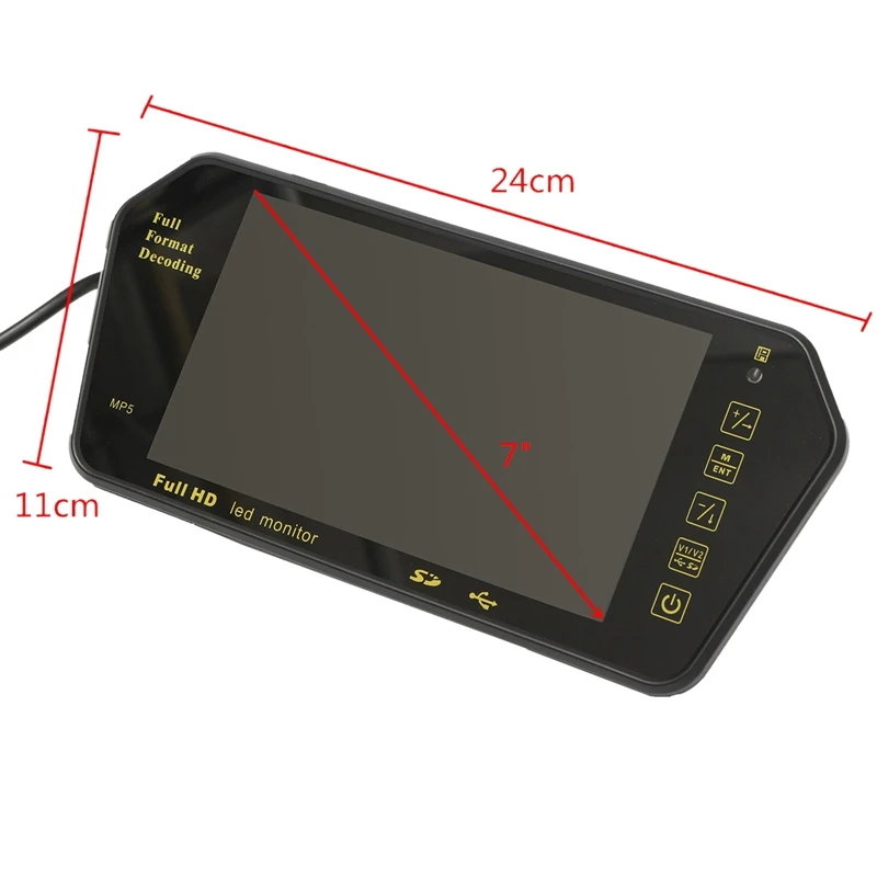 7 дюймов автомобиля TFT lcd цветное зеркало MP5 плеер виедо стерео зеркало заднего вида монитор дисплей