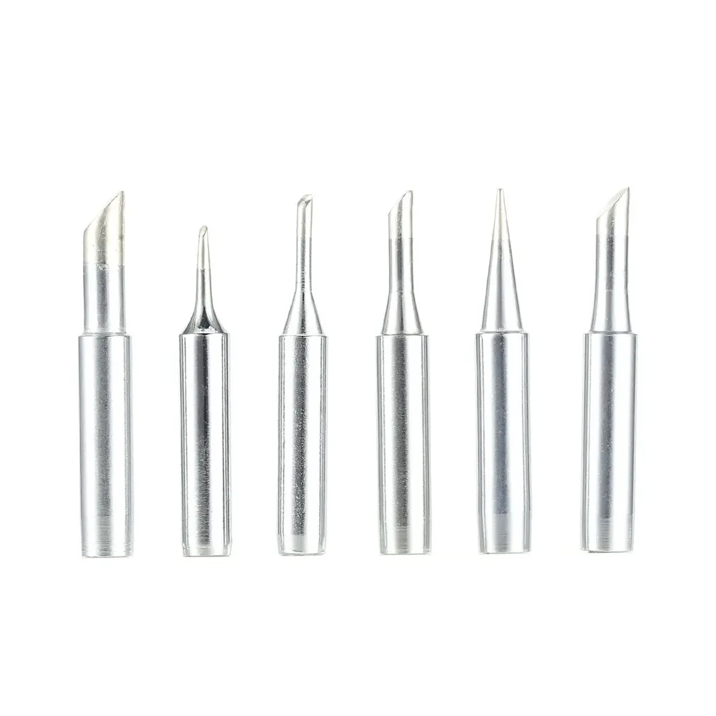 

6PCS 900M Solder Soldering Iron Tip Replacement Rework Station Tool Copper Lead-free Welding Head Bits Electric DIY Repair