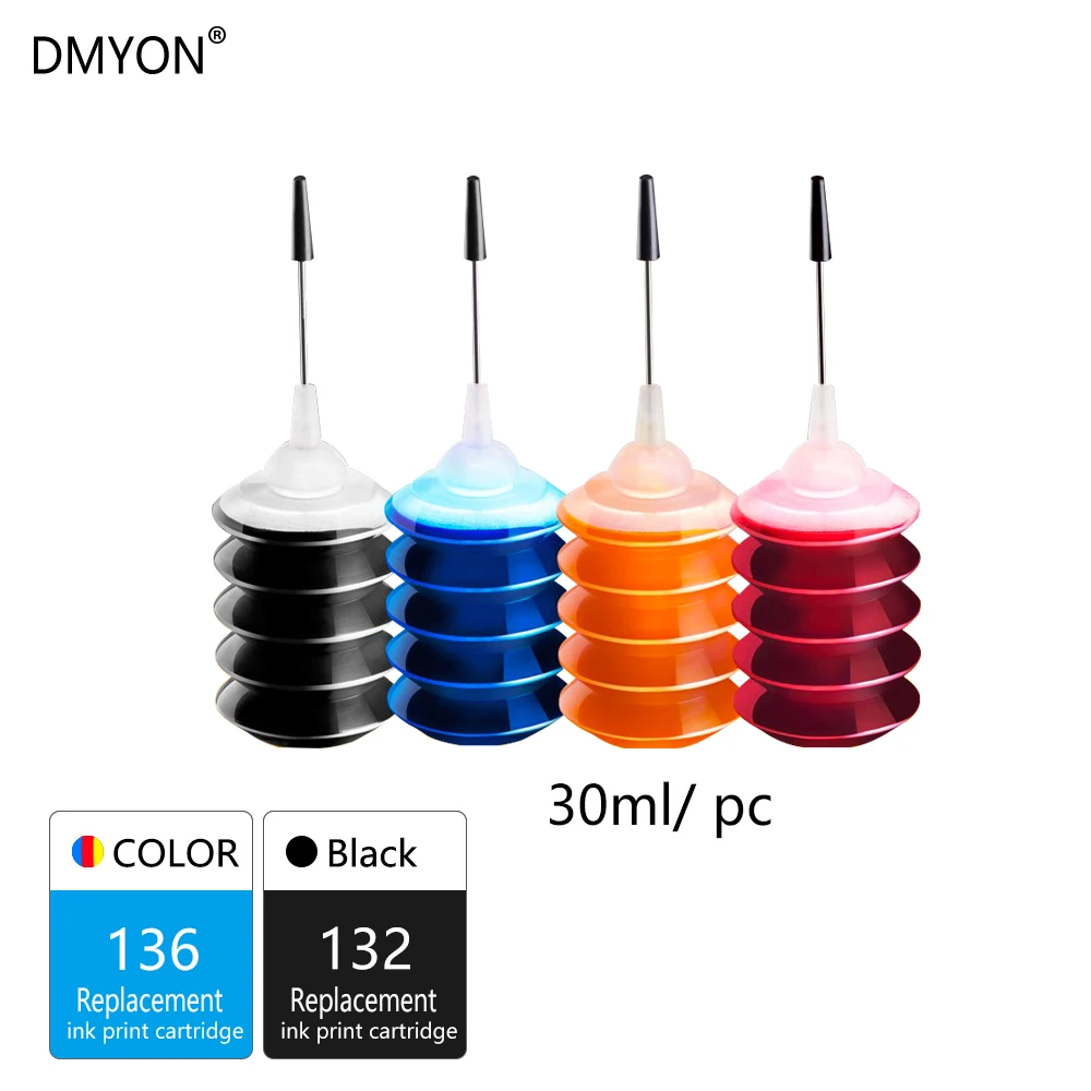 DMYON 132 136 Ink Cartridge Compatible for HP 132 136 for Photosmart 2573 C3183 1513 Officejet 6213 5443 D4163 1513 Printer