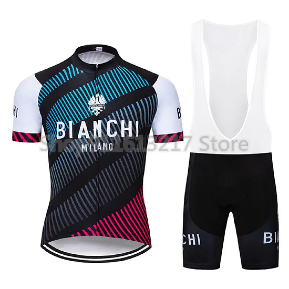 Bianchi полосатые майки для велоспорта и велотрусы набор MTB рубашки велосипед Мягкий