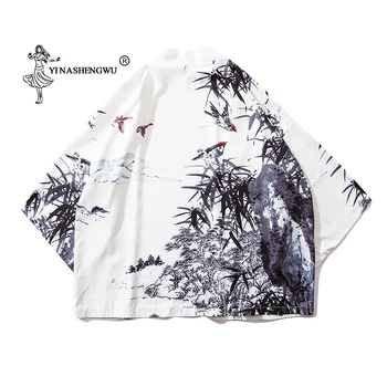 

Yukata Robe Women Japanese Kimono Traditional Cardigan Japan Asian Femme Blouses Cotton Kimono Harakuju Vintage Print Shirt Tops