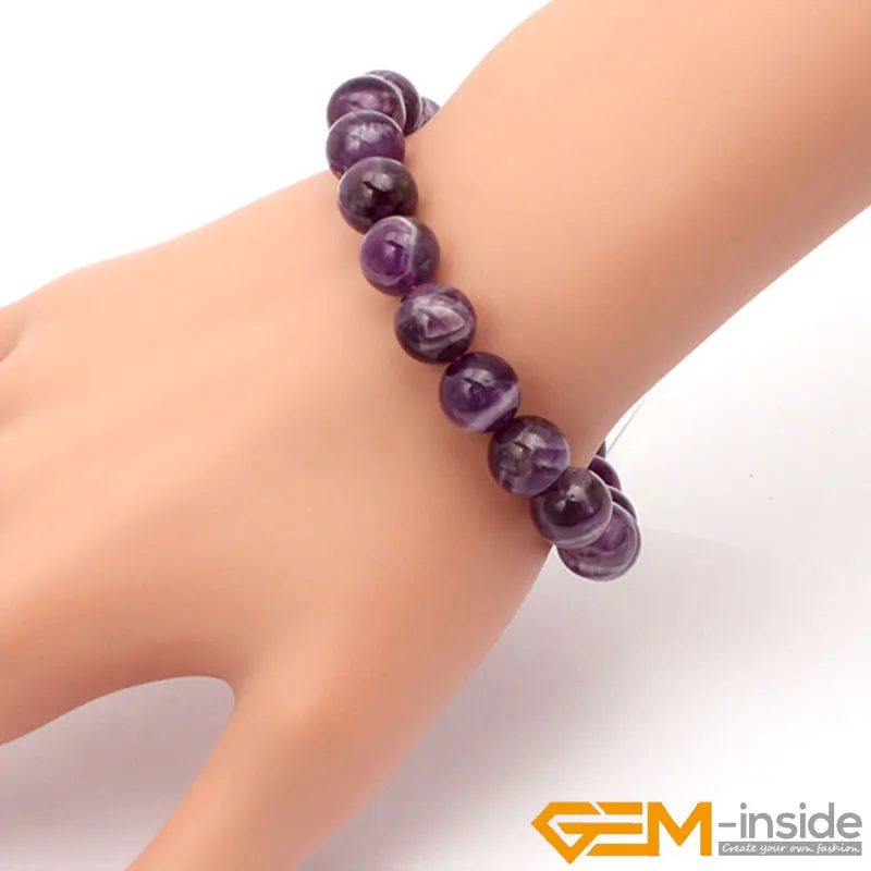 

Natural Stone Purple Dream Lace Amethysts Beaded Stone Bracelet 7.5 Inch DIY Bracelet Jewelry Gift For Women 6mm 8mm 10mm 12mm