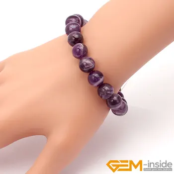 

Natural Stone Purple Dream Lace Amethysts Beaded Stone Bracelet 7.5 Inch DIY Bracelet Jewelry Gift For Women 6mm 8mm 10mm 12mm