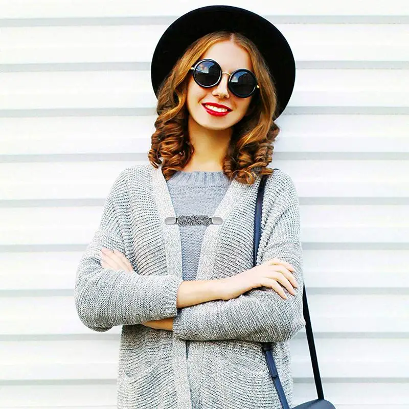 ABUI 4 штук винтажный свитер зажим для шали платья кардиган воротник с зажимом