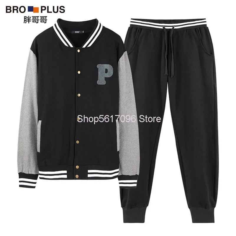 

Autumn Plus Fat Plus Sportswear Sweater Fat Man Baseball Clothing Suit Loose Big Size Male Baseball Shirt