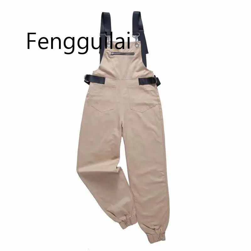 FENGGUILAI Hot Sale European And American Autumn Summer Wind New Suspenders Attire Leisure Overalls Khaki Army Green Black