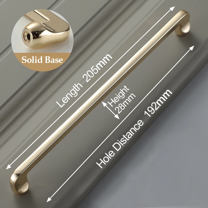 KAK Zinc Alloy Bright Gold Cabinet Pulls Light Luxury Stylish Kitchen Handles for Furniture Drawer Knobs Cabinet Hardware - Цвет: Handle-6088-192BG