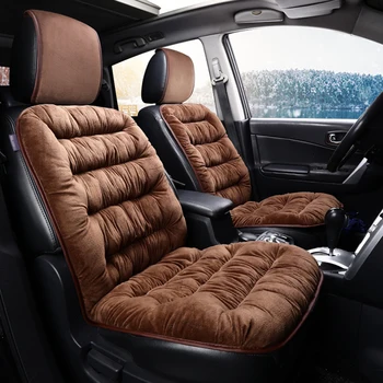 

1 Pc Car Plush Seat Cover Pad Cushion Autumn Winter Warm Soft Front Cushion Car Seat Protector Mat Car Accessories