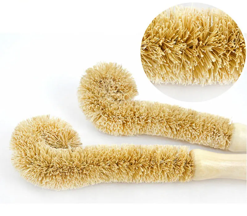 natural coir brush kitchen cleaning brush hemp fiber non-stick