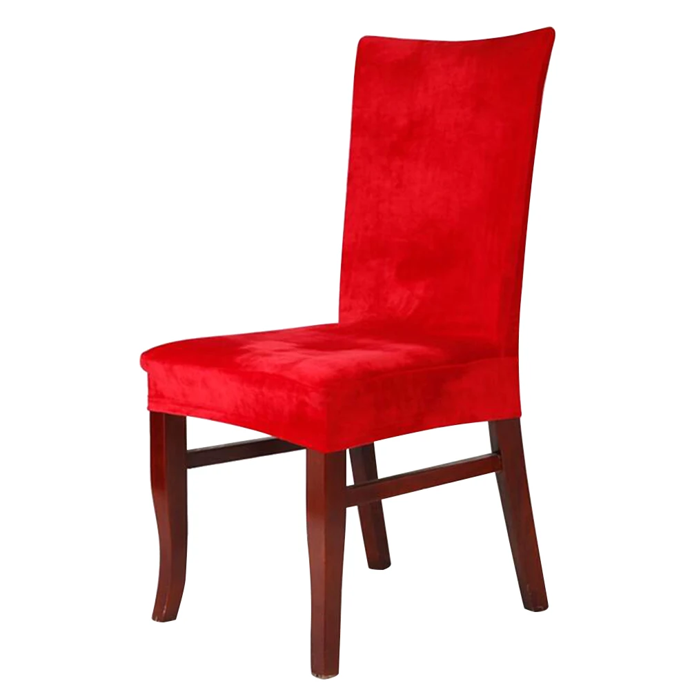 

New 1pc Removable Chair Cover for Dining Room Stretch Chair Cover Soft Velvet Elastic Chair Protector Hotel Wedding Seat Decorat