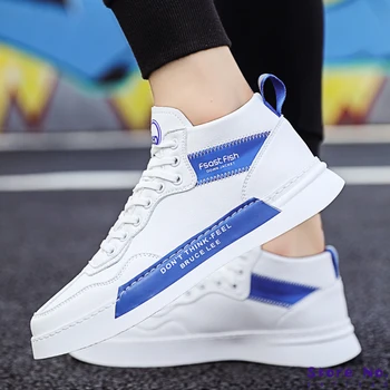 

2019 autumn and winter new Korean men's red gray blue high to help men's hip hop casual fashion waterproof shoes sports shoes