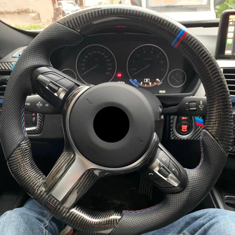 pollo velocidad llave inglesa Real Carbon Steering Wheel For Bmw M Sport F30 F31 F34 F10 F11 F07 F45 F46  F22 F23 M235i M240i 1 Series 140i M 125d 2019 2020 - Steering Wheels &  Steering Wheel Hubs - AliExpress