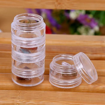 

5g 5 conjoined Transparent plastic cream Bottle makeup cosmetic organizer Jewelry sample Travel portable Trial Pack storage box