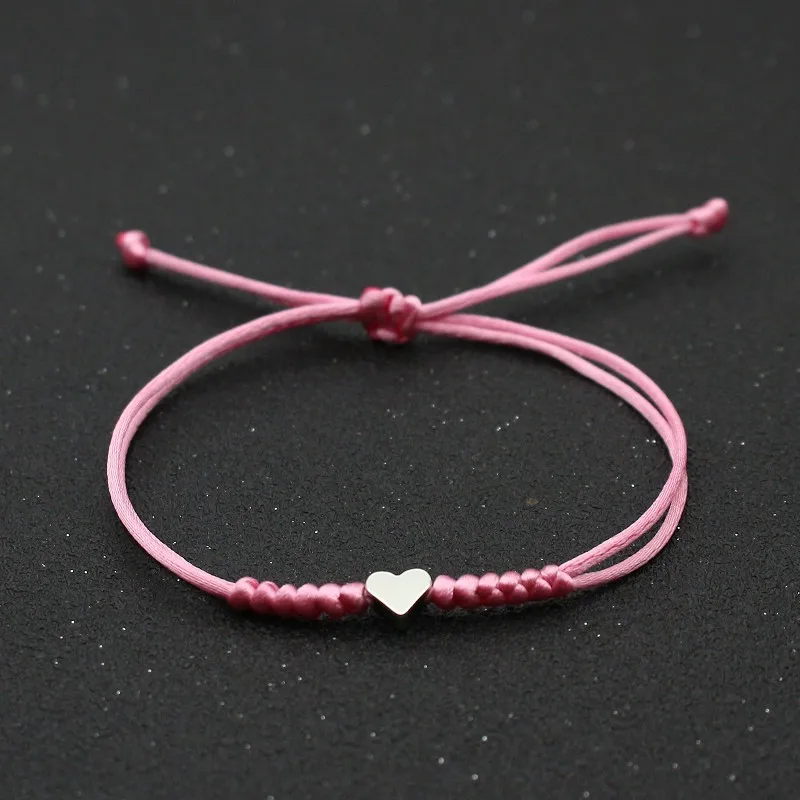 Manual Braided King Kong Knot Bracelets Couple Metal Love Heart Bracelet Men Women Friendship Lucky Bracelet Adjustable Jewelry