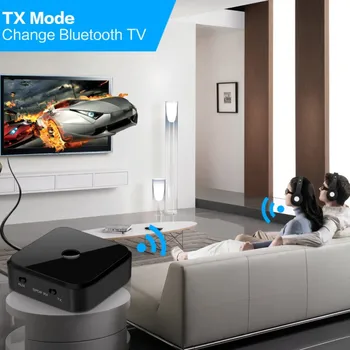 

HD Bluetooth 5.0 Transmitter Receiver Wireless Audio Adapter 3.5mm AUX/SPDIF For TV PC