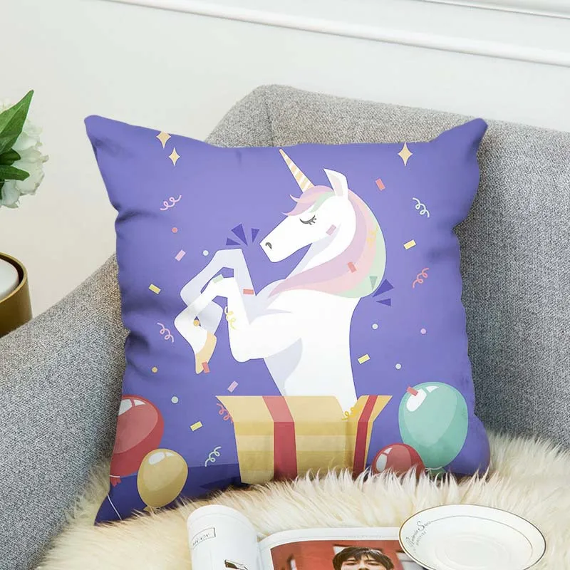 Diy Decorative Pillow Unicorn Modern Cusions Nordic Home Decor Color Changing Glitter Sequins Pillow Funny Cushion Cover