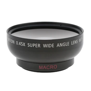 

43mm 0.45x Wide Angle Lens With Macro For Canon Nikon Sony Digital Cameras. Includes 2 X Lens Hood And Protector Bag