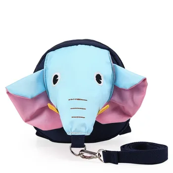 

Cartton Elephant Baby Harness Backpack Children's Schoolbag Backpack with Belt Anti-Lost Kids Adjustable Baby Walking Wings