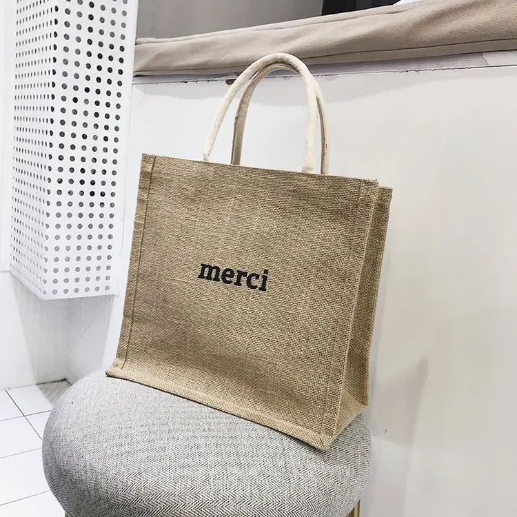 

New Style Hand Canvas Bag Large Capacity WOMEN'S Bag Korean-style Students Fashion Linen Pack Simple A4 File Briefcase