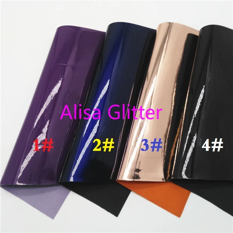 

1PCS A4 SIZE 21X29cm Alisa Glitter Patent Leather, Mirror Faux Leather Fabric,Synthetic Leather PU for Bow DIY B26D