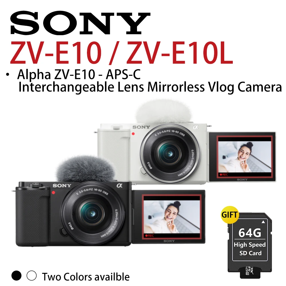 SONY ZV-E10 / ZV-E10L Alpha ZV-E10 - APS-C Interchangeable Lens Mirrorless  Vlog Camera Body + 16-50mm Zoom Lens sony zve10