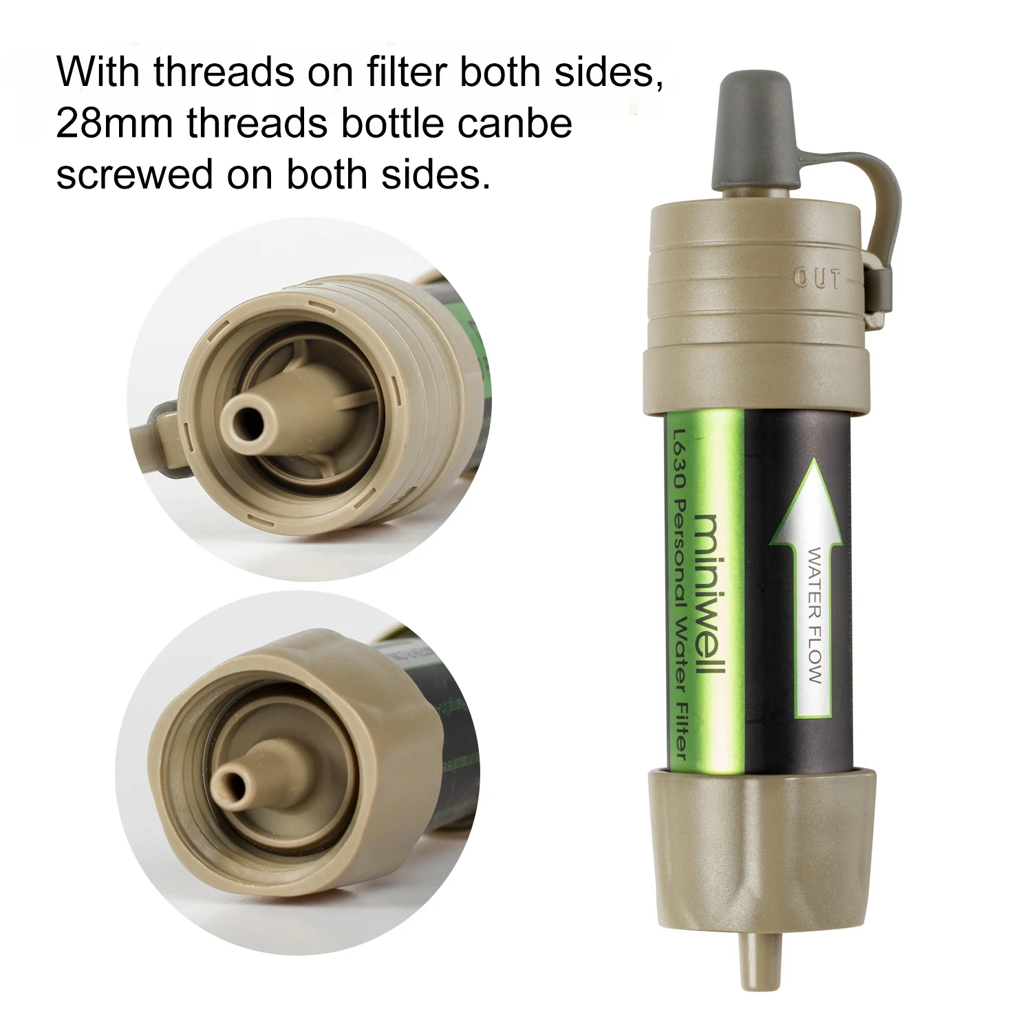 Miniwell Outdoor Portable Survival Water Filter Can Drink Water Directly for Camping Emergency Kit