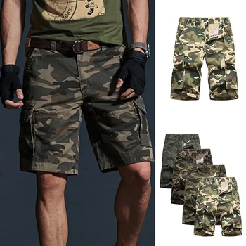 

2020 Brand New Cargo Shorts Men Casual Pockets Military Short-Pants Fashion Camouflage Male Shorts Plus Size