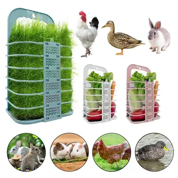 

Rabbit Hay Feeder Chicken Vegetable Basket Pet Grass Food Feeder Foldable Hanging Rabbit Feeder For Duck Chicken Rabbit Feeding