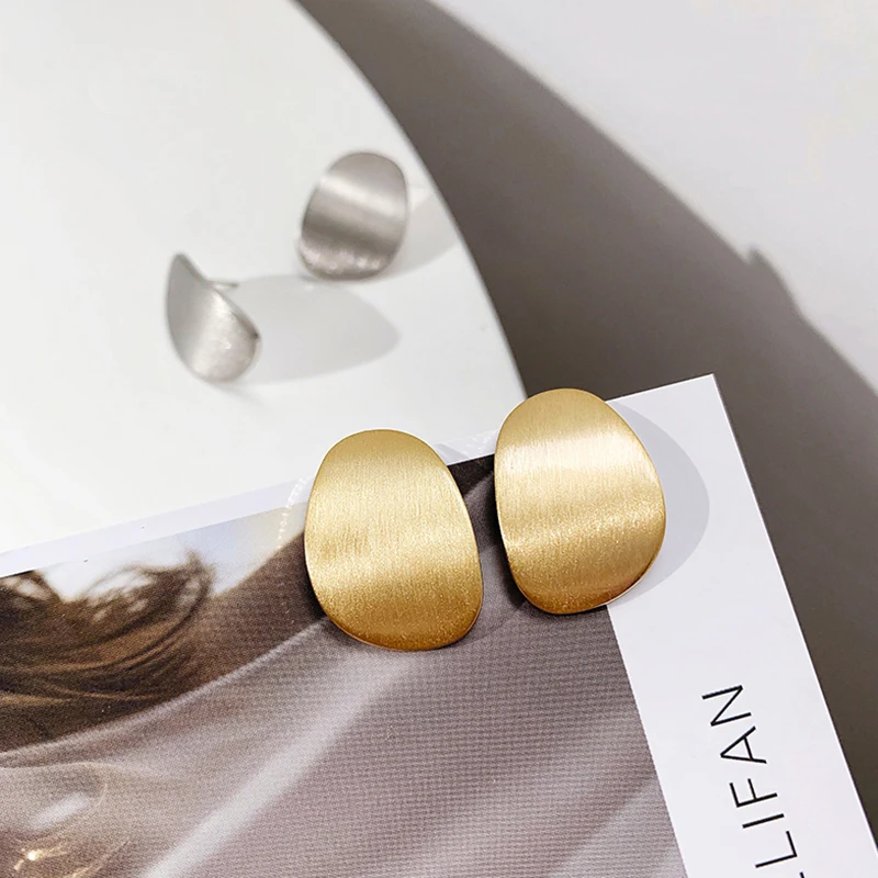 AENSOA роскошные золотые овальные металлические милые серьги-гвоздики для женщин, модные вечерние ювелирные изделия, европейские маленькие серьги-гвоздики Brincos