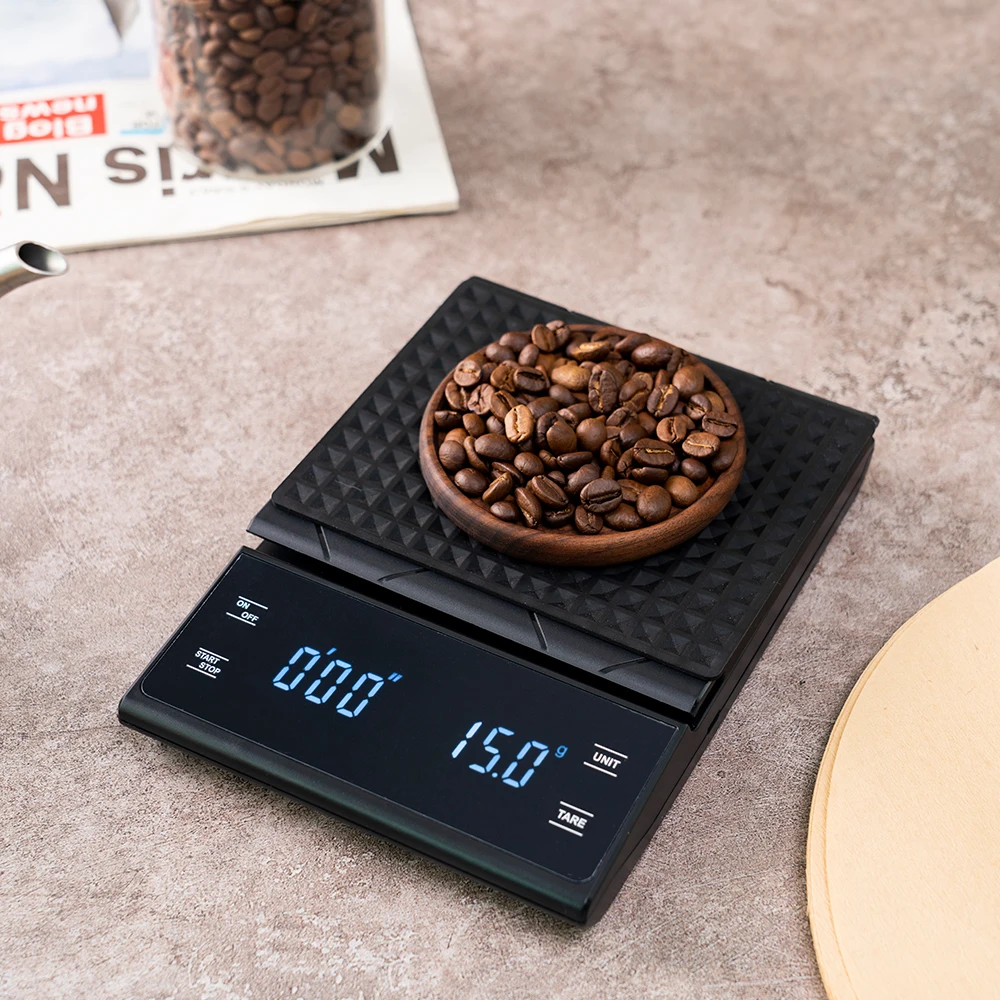 3kg/0.1g Drip Coffee Scale With Timer Portable Electronic Digital