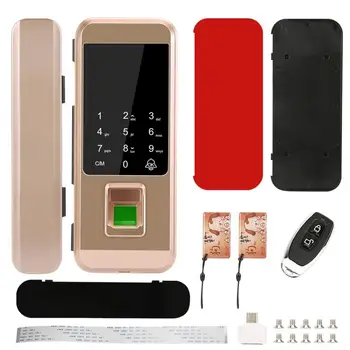 

Glass Door Password Fingerprint Door Lock 125KHz RFID ID Card Smart Remote Control Unlock Employee Attendance Machine