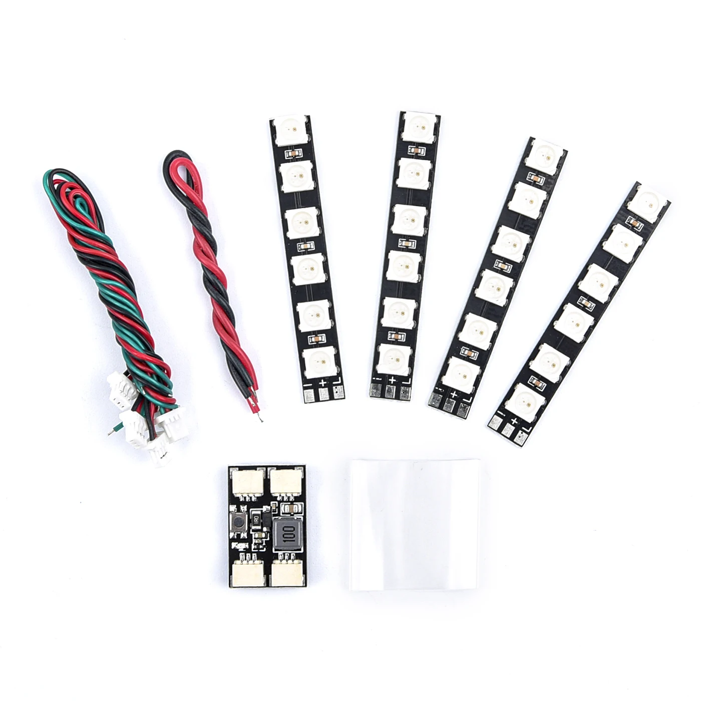 4PCS WS2812 LED Strip Light 2-6S 7 Color Switchable with LED Controller Board for RC Drone FPV