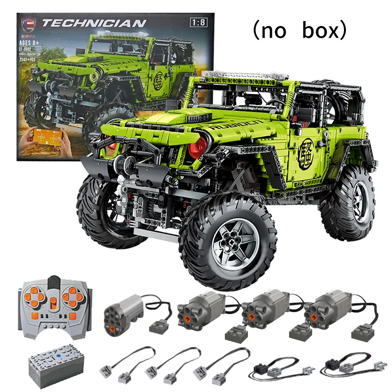 2343pcs LE-J902 Technic APP Motor RC Model Car MOC green 4X4 Building Blocks Bricks Kids Birthday Christmas DIY Educational Toy