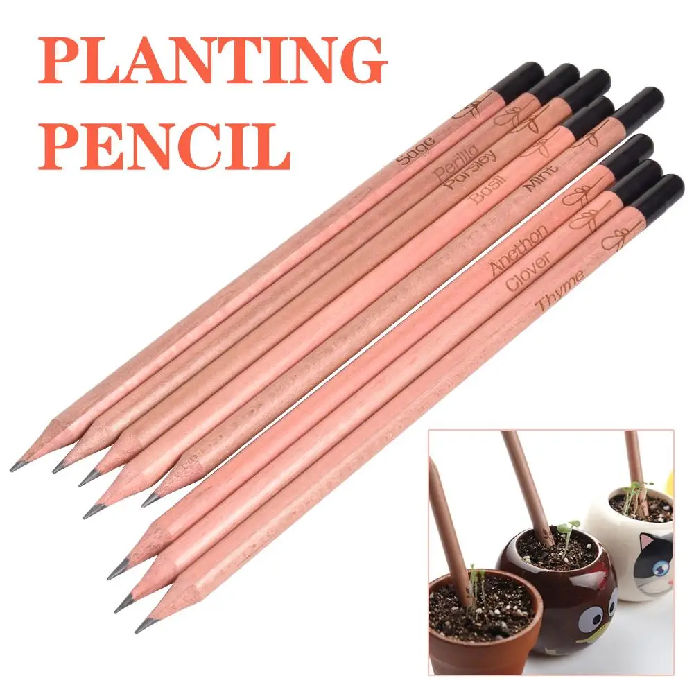

8PCS Idea Germination Pencil Set To Grow Pencil Sprouted Pencil Mini DIY Desktop Potted Plant Writing Pen Set