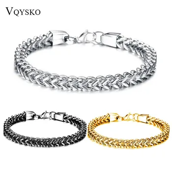 

Three Color 316L Stainless Steel Chain Mens Bracelets Bangles Fashion Jewelry