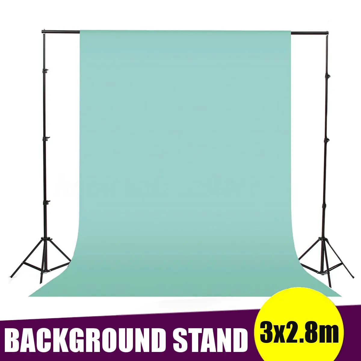 

3x2.8m Adjustable Background Stand Adjustable Steel Telescopic Backdrop Frame Photography Studio Backdrop Kits Black Portable