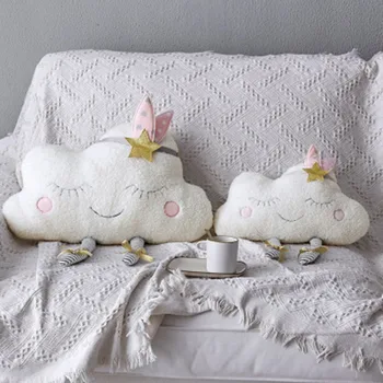 

INS Style Cloud Pillow 100% Cotton Newborn Baby Bedroom Decor Toys Children Crib Hanging Decoration Kids Room Home Decoration