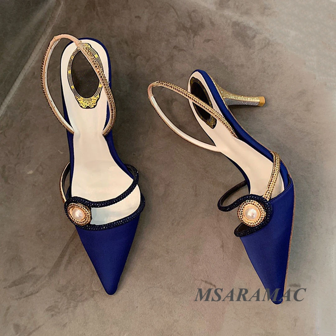 Charlotte Olympia Gold/Blue Satin and Leather Pumps Size 36 Charlotte  Olympia | TLC