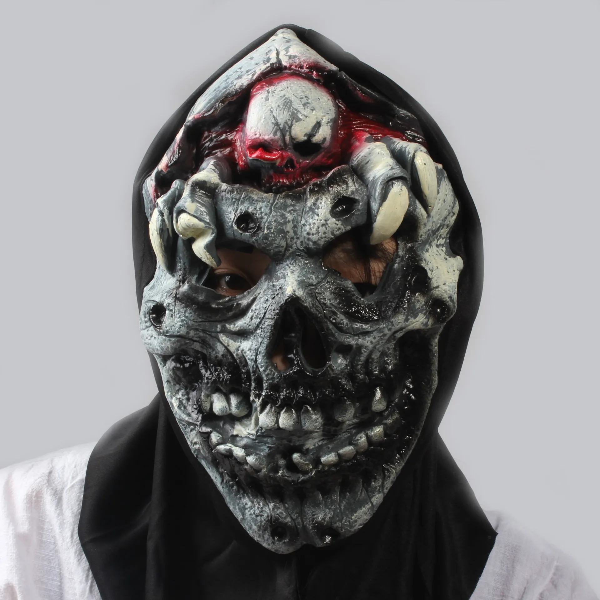 

Halloween Mask Scary Head Band Bar Decoration Props Ultra-Horror Devil Rotten Head Exploded Brain Mask