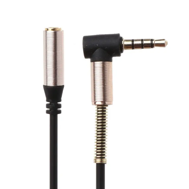 90 Degree 4 Pin 3.5mm Male To Female Stereo Audio Extension Cable Cord for Smartphone Tablet Laptop Earphone | Мобильные телефоны и