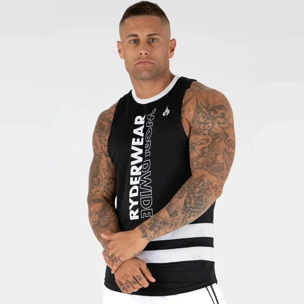

Gym Fitness Tank tops Men Bodybuilding Sleeveless Shirt Male Stringer Singlet Summer Casual Vest Workout Training Brand Clothing