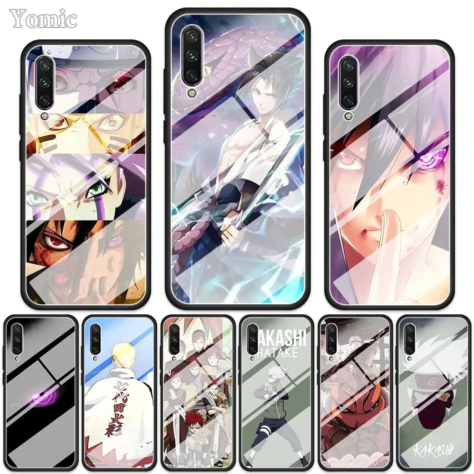 

Naruto kakashi Sasuke Tempered Glass Cases for Xiaomi A3 Lite Redmi Note 7 6 Pro K20 Pro Redmi 7 Soft Edge Phone Cover
