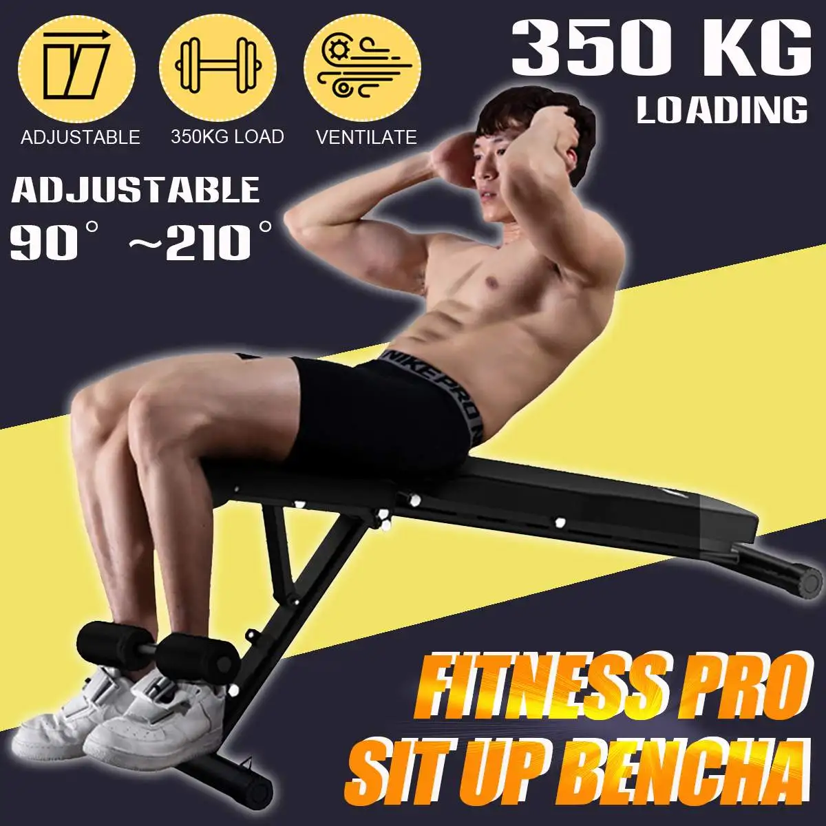 Multifunctional Gym Bench Supine Board Foldable Abdominal Machine