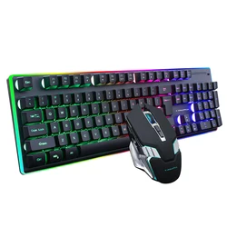 Ensemble clavier et souris de jeu sans fil, éclairage pour ordinateur portable 