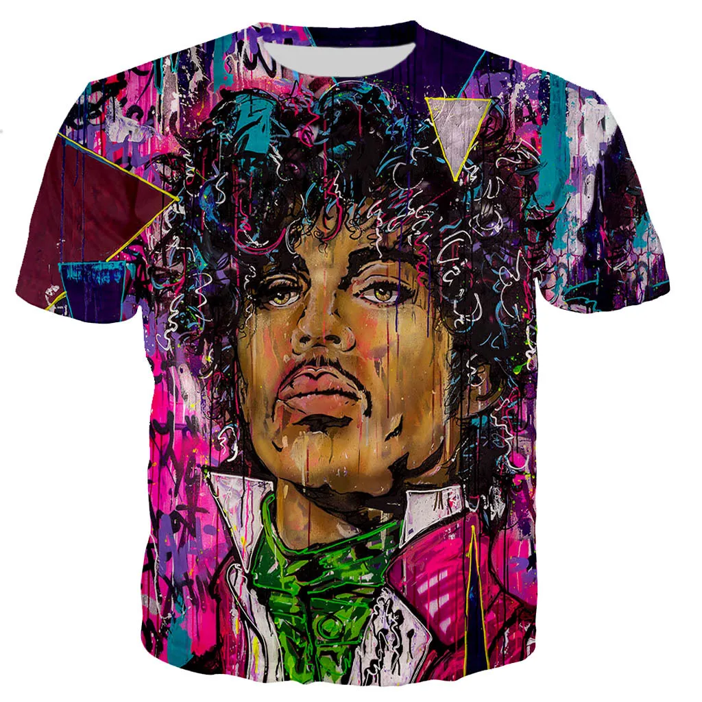 Prince Rogers Nelson Men women Popular Singer 3D Printed T-shirt Casual Harajuku Style Tee | Мужская одежда