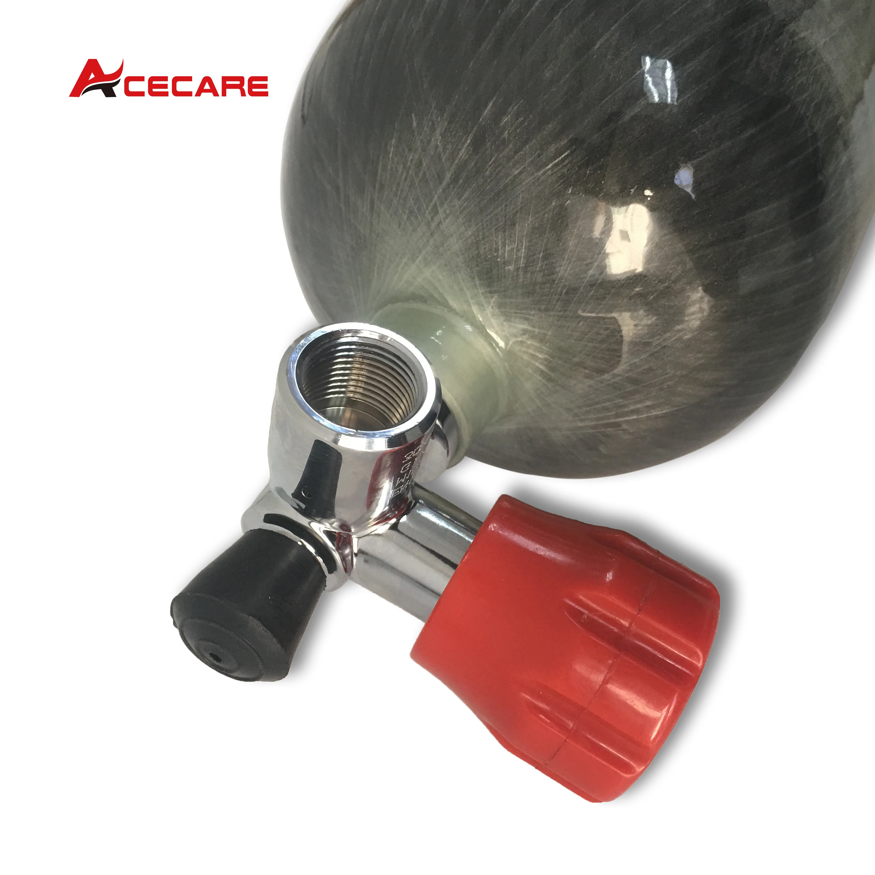 AC16811 Acecare 6.8L CE 4500Psi PCP Пейнтбол углеродное волокно цилиндр акваланг бак для дайвинга с красным клапаном ВВС Кондор страйкбол