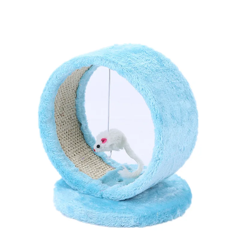 Blue Игрушка для кошек Забавный интерактивный плюшевый Кот игрушка для питомца котенок Жевательная звуковая игрушка коготь большой палец кусается кошка цилиндр котенок стол - Цвет: Blue