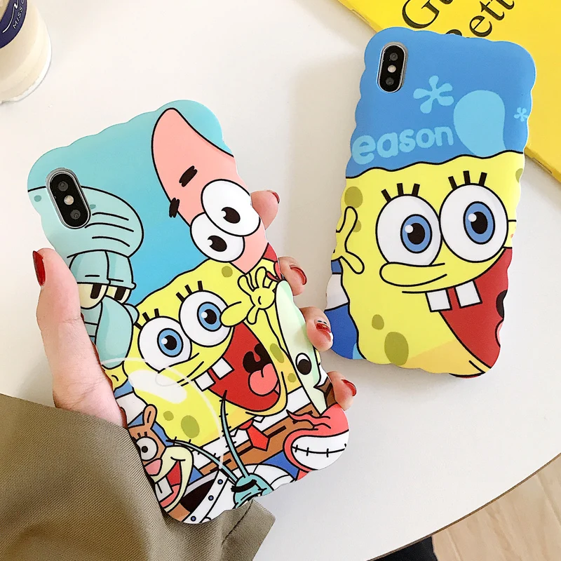Для iphone XS max XR X ударопрочный чехол SpongeBob для 8plus 7 8 6 6s Plus sailor Moon princess Мягкий защитный