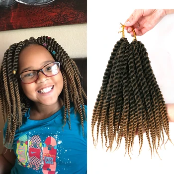 

DAIRESS 12" 12Stands Senegalese Twist Hair Crochet Braids Senegalese Twist Crochet Hair Synthetic Braiding Hair Extensions